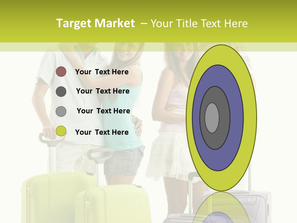 Bag Smiling Tourist PowerPoint Template