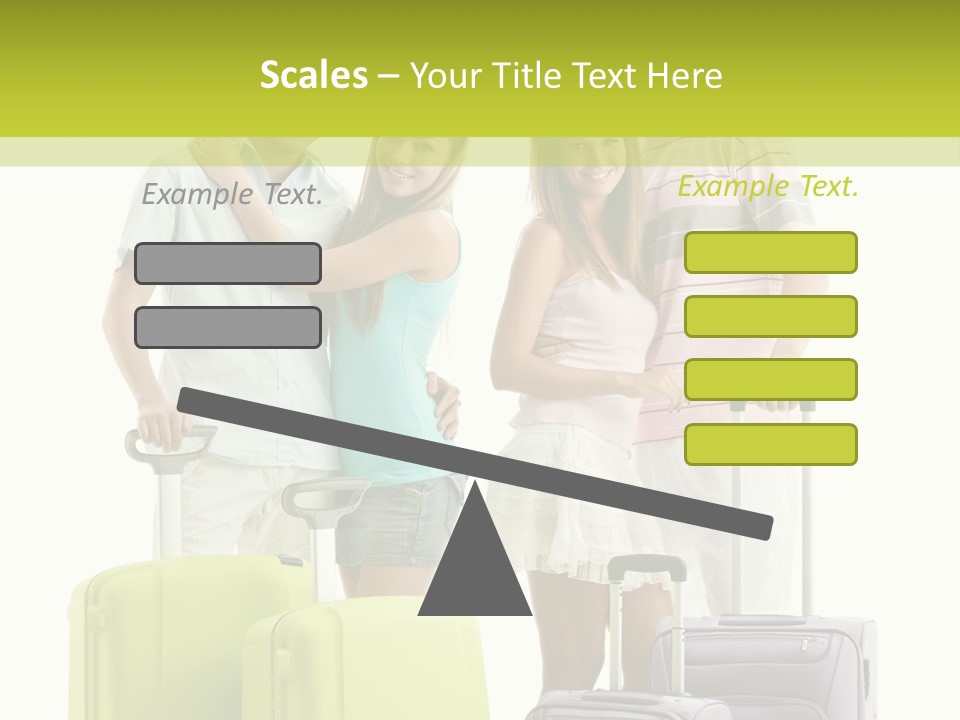 Bag Smiling Tourist PowerPoint Template