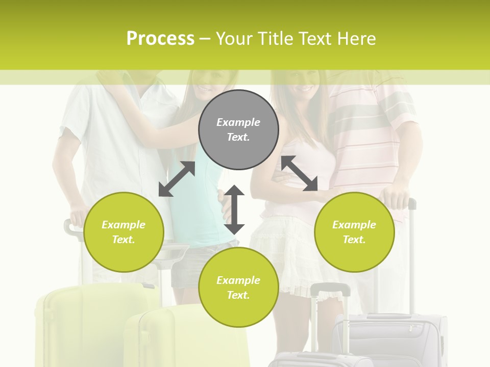 Bag Smiling Tourist PowerPoint Template