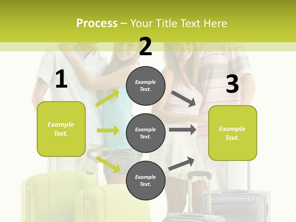 Bag Smiling Tourist PowerPoint Template