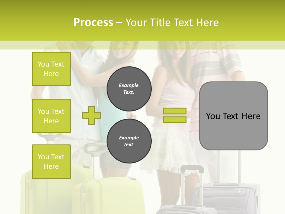 Bag Smiling Tourist PowerPoint Template
