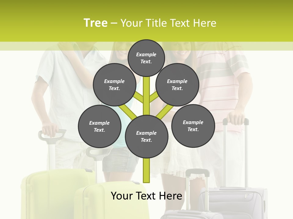 Bag Smiling Tourist PowerPoint Template