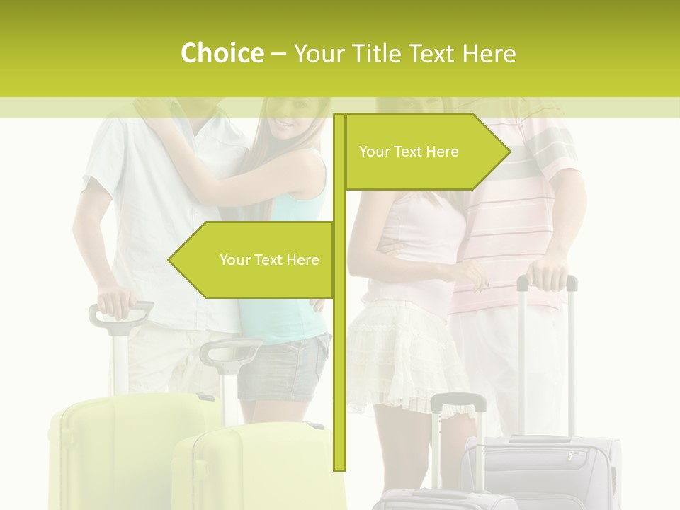 Bag Smiling Tourist PowerPoint Template