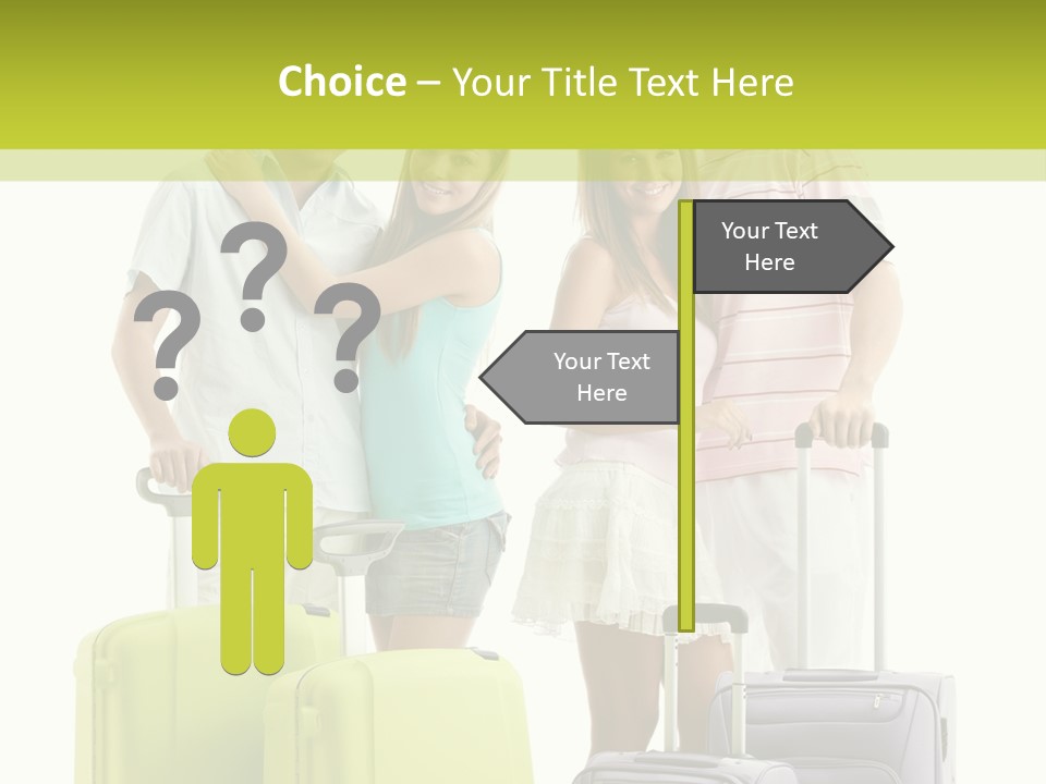 Bag Smiling Tourist PowerPoint Template