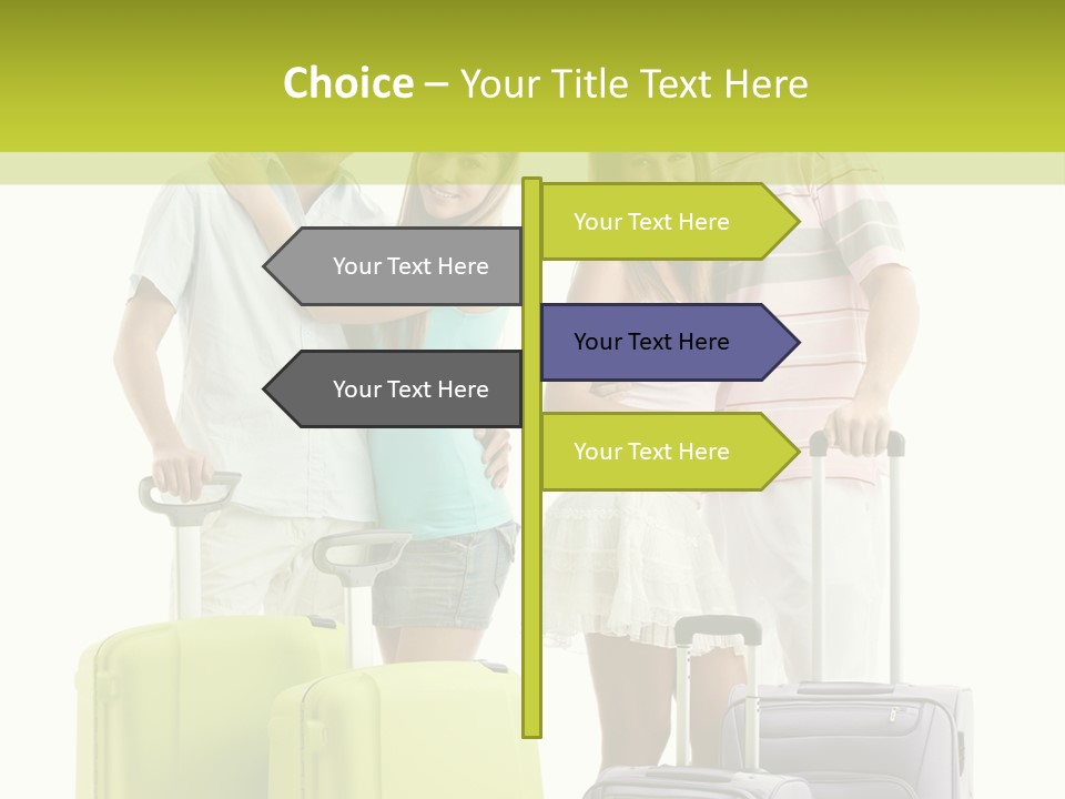 Bag Smiling Tourist PowerPoint Template