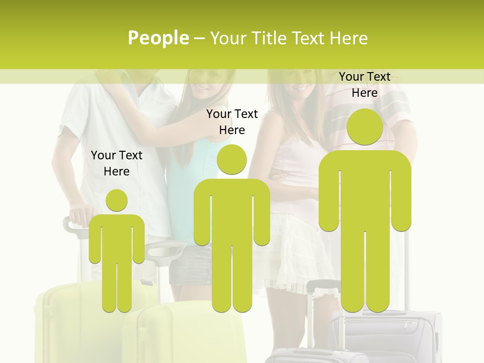 Bag Smiling Tourist PowerPoint Template