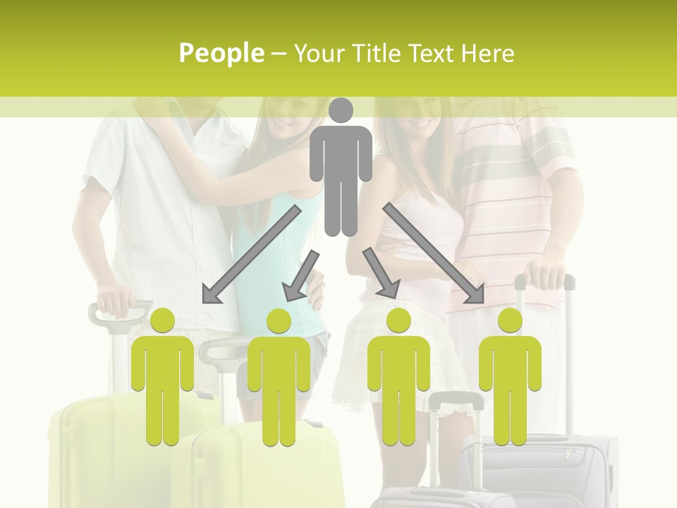 Bag Smiling Tourist PowerPoint Template