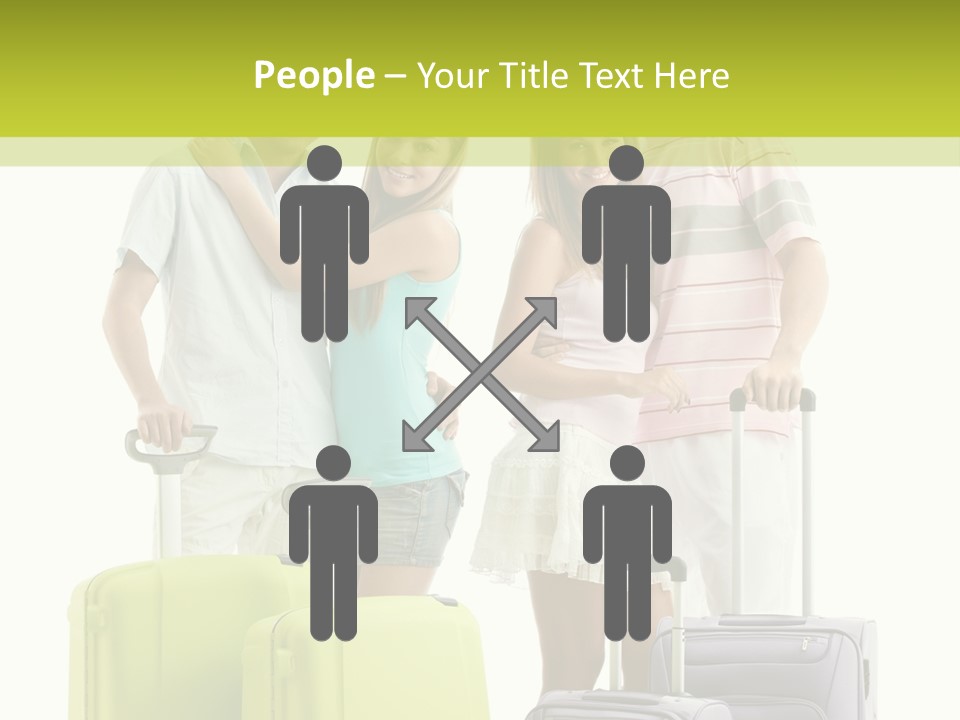 Bag Smiling Tourist PowerPoint Template