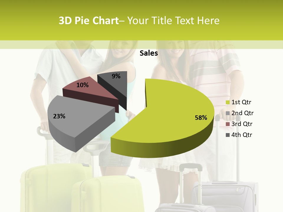 Bag Smiling Tourist PowerPoint Template