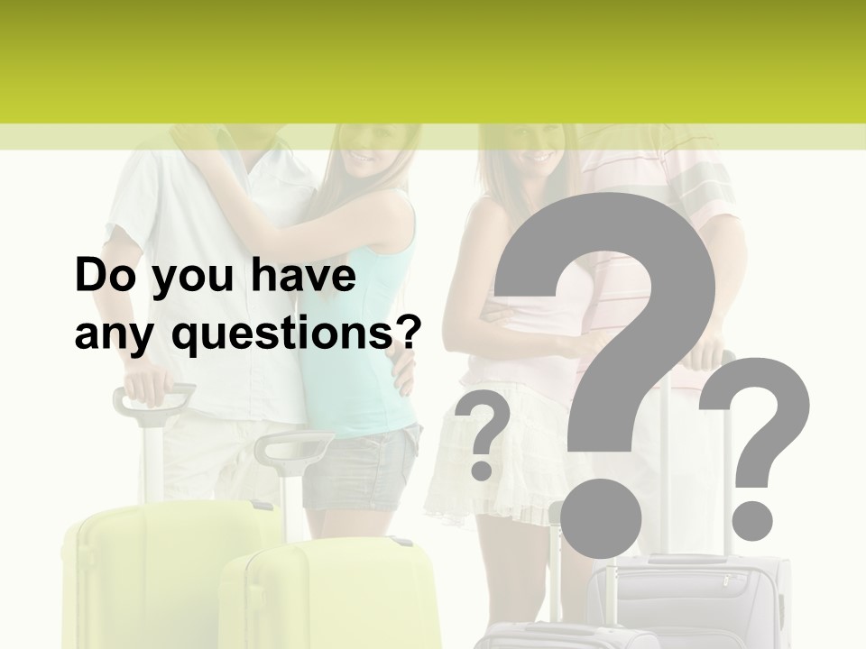 Bag Smiling Tourist PowerPoint Template