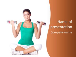 Female Bodybuilding Body PowerPoint Template