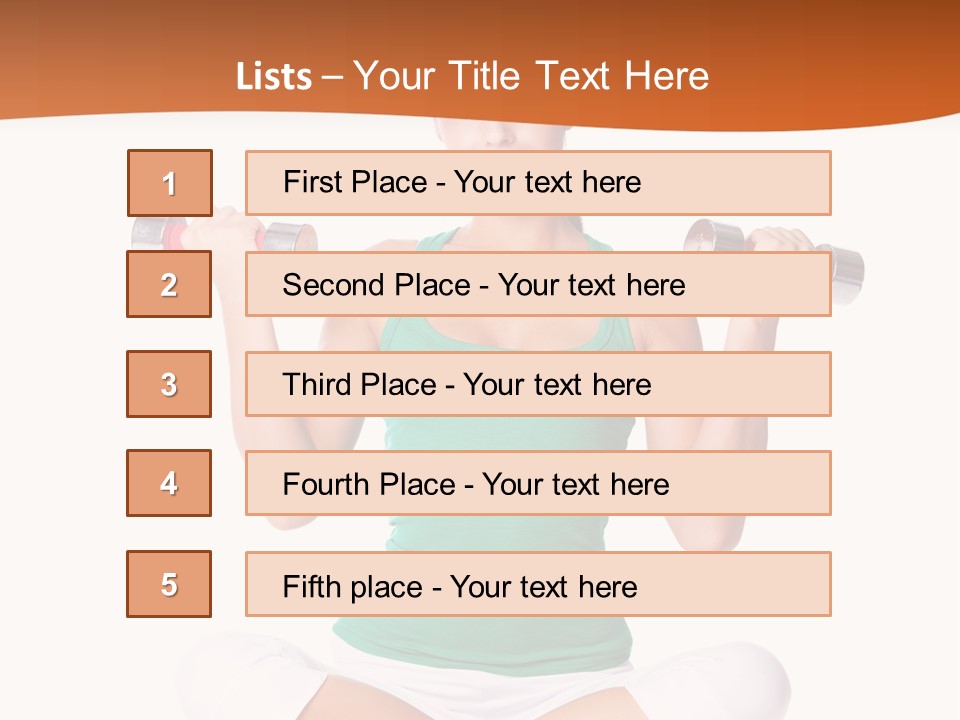 Female Bodybuilding Body PowerPoint Template