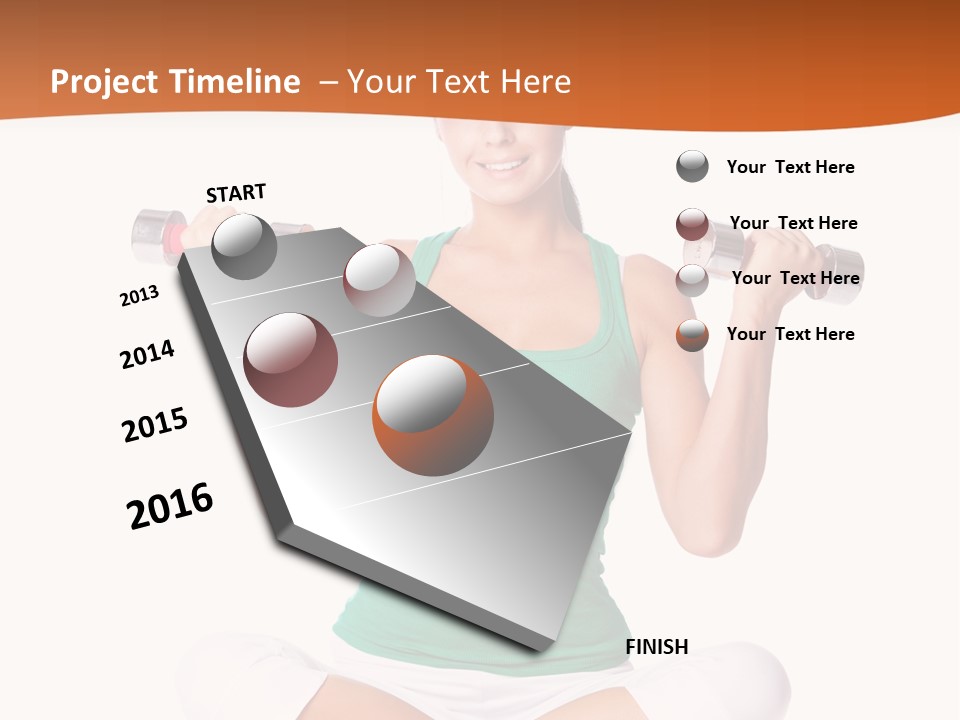 Female Bodybuilding Body PowerPoint Template