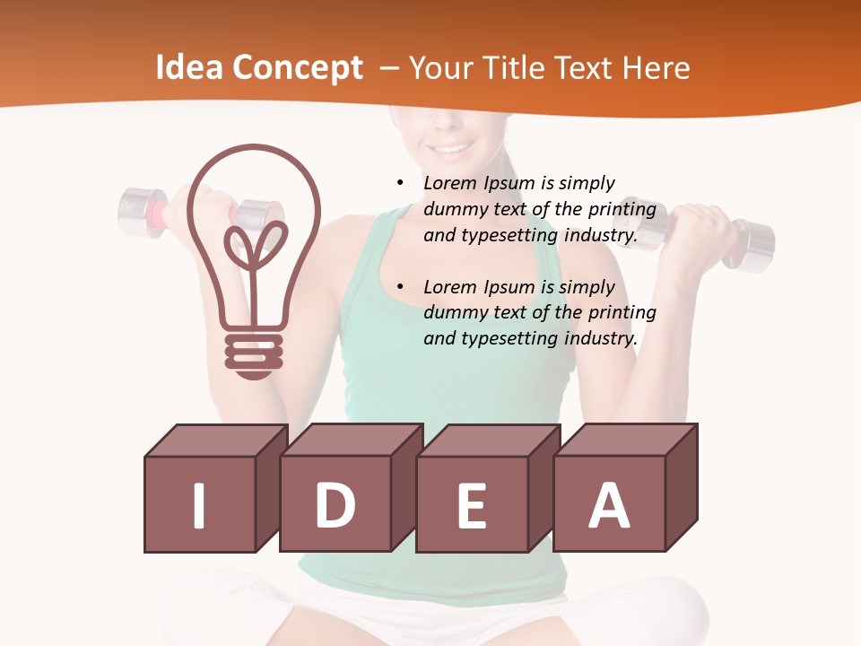 Female Bodybuilding Body PowerPoint Template