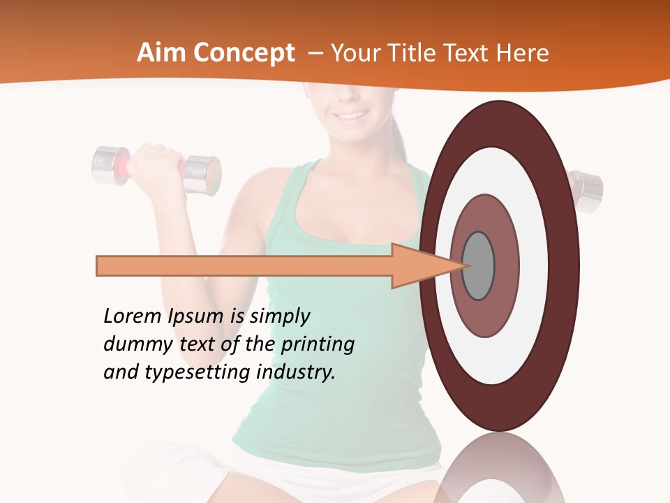 Female Bodybuilding Body PowerPoint Template