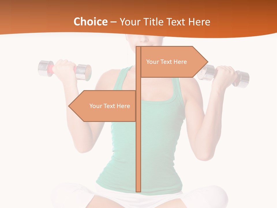 Female Bodybuilding Body PowerPoint Template
