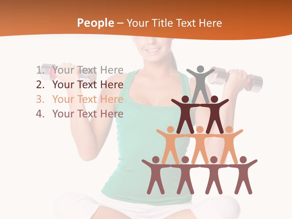 Female Bodybuilding Body PowerPoint Template