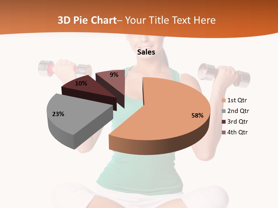 Female Bodybuilding Body PowerPoint Template