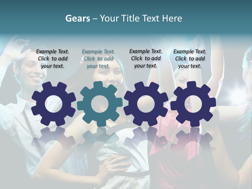 Group Moving Four PowerPoint Template