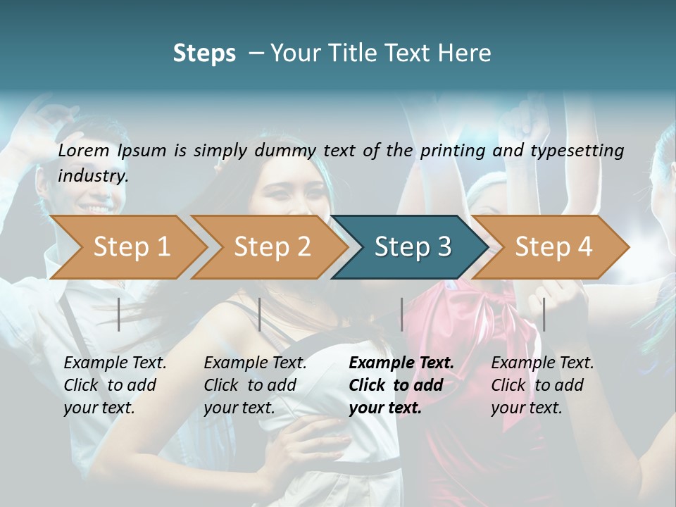 Group Moving Four PowerPoint Template