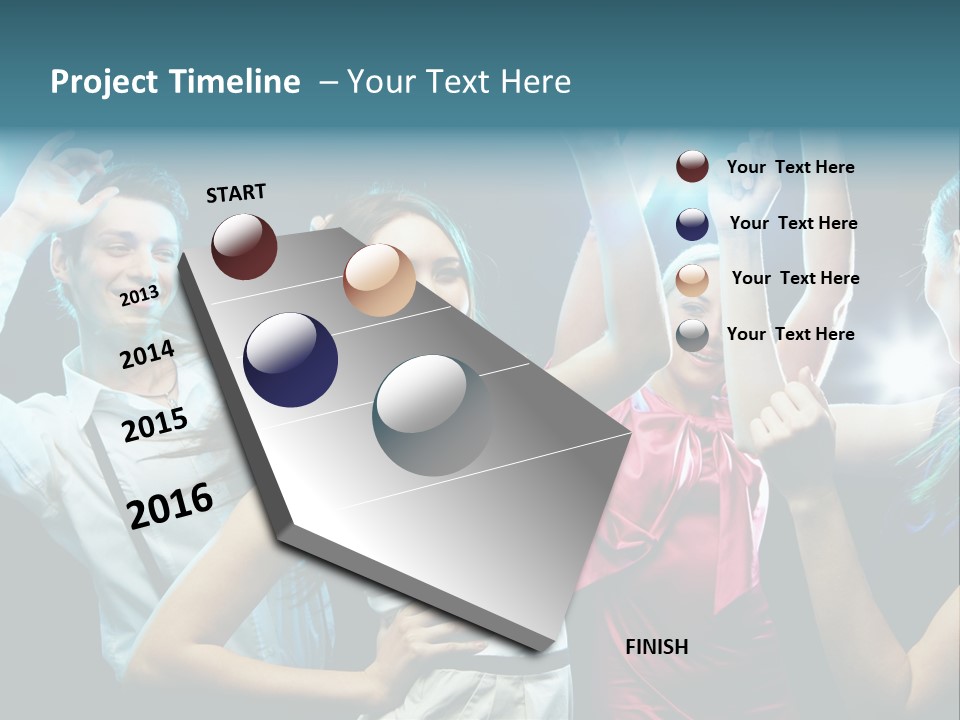 Group Moving Four PowerPoint Template