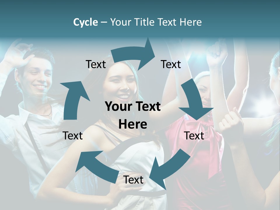 Group Moving Four PowerPoint Template