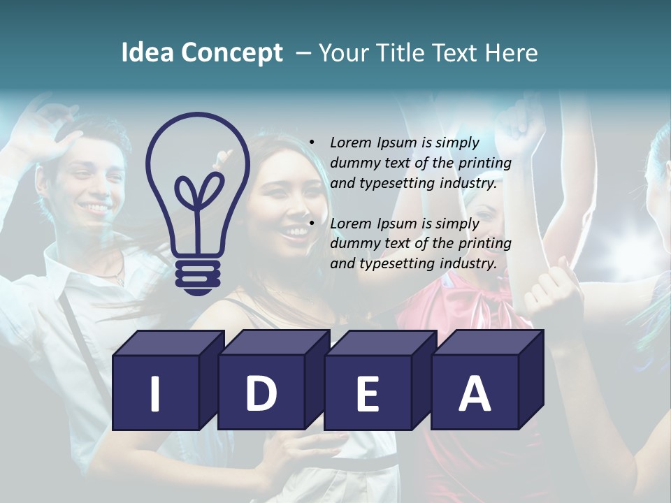 Group Moving Four PowerPoint Template