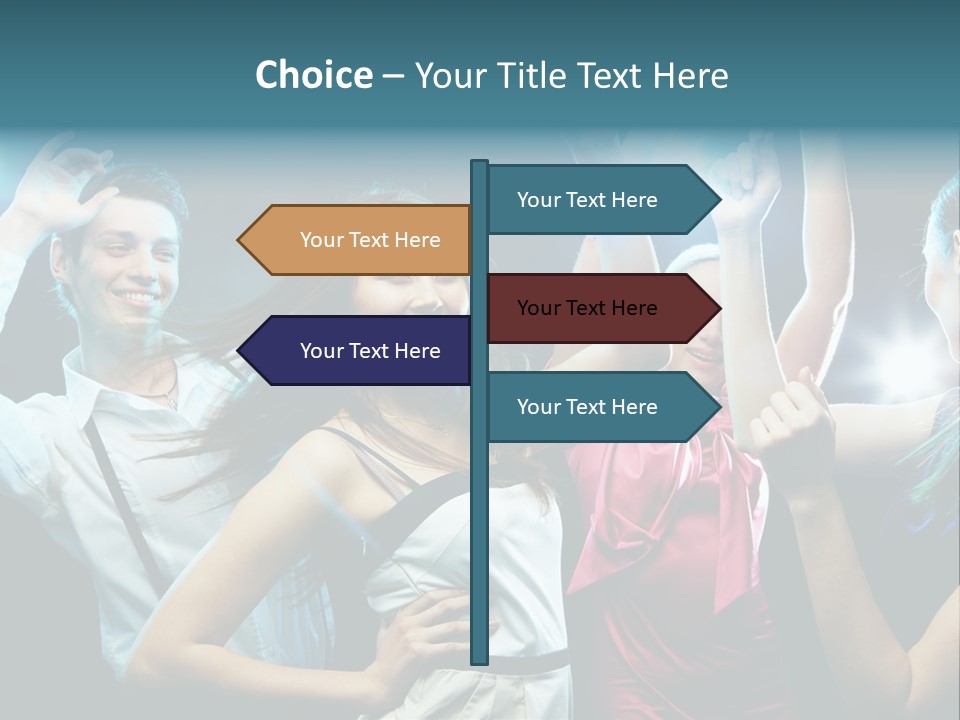 Group Moving Four PowerPoint Template