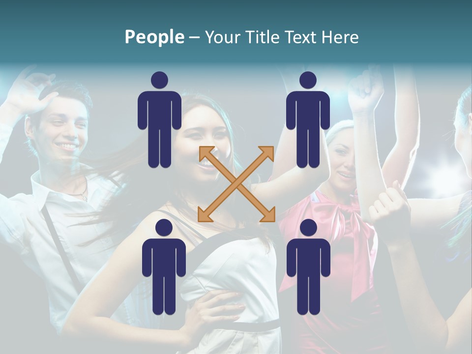Group Moving Four PowerPoint Template