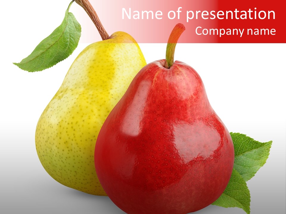 Two White Fruit PowerPoint Template