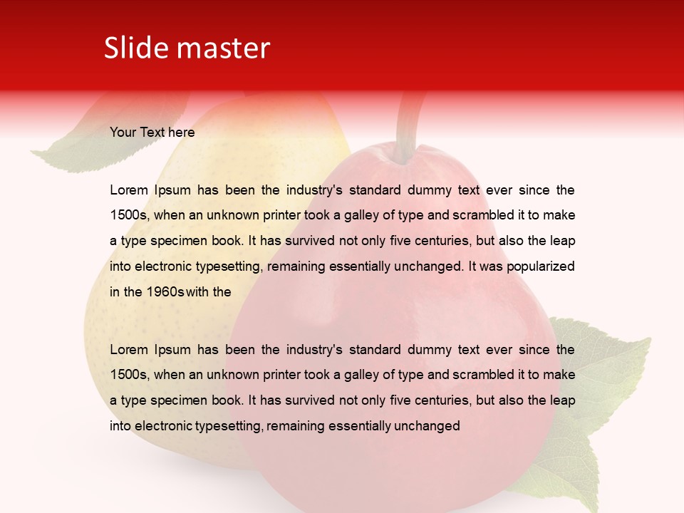 Two White Fruit PowerPoint Template