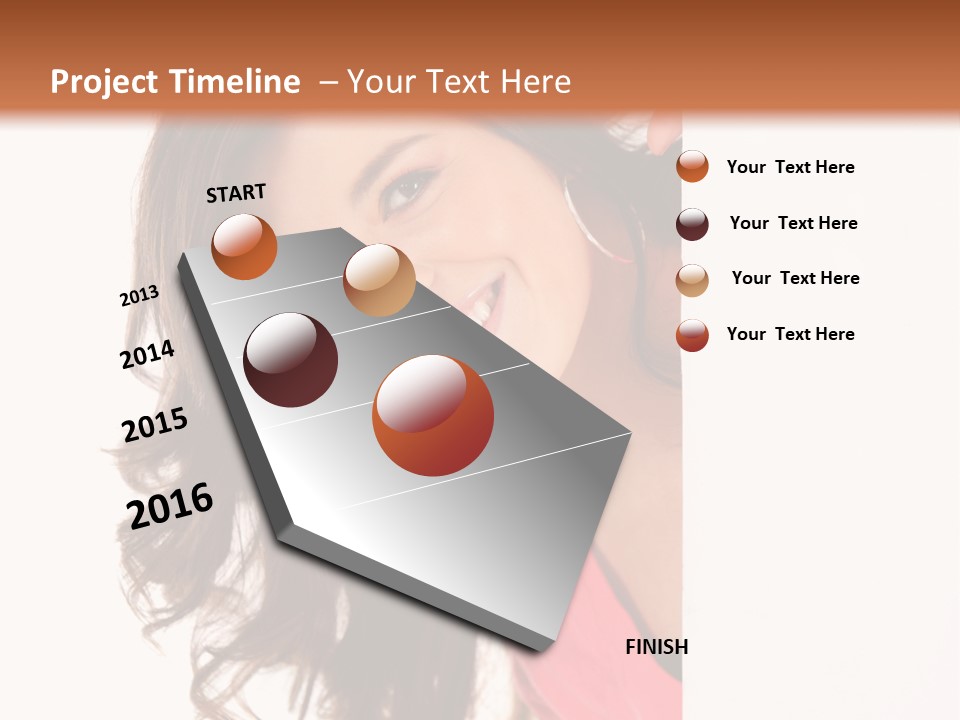 Woman Fun Head PowerPoint Template