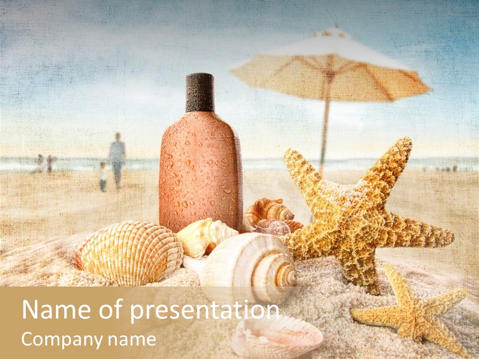 Beach Sky People PowerPoint Template