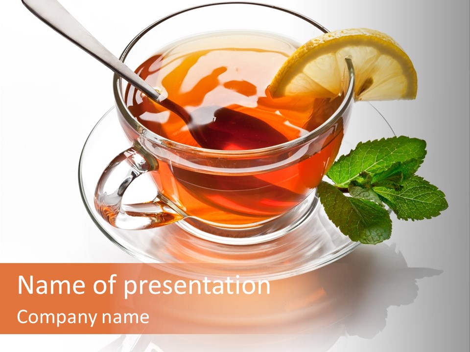 Ingredient Tea Gold PowerPoint Template