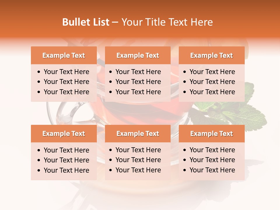 Ingredient Tea Gold PowerPoint Template