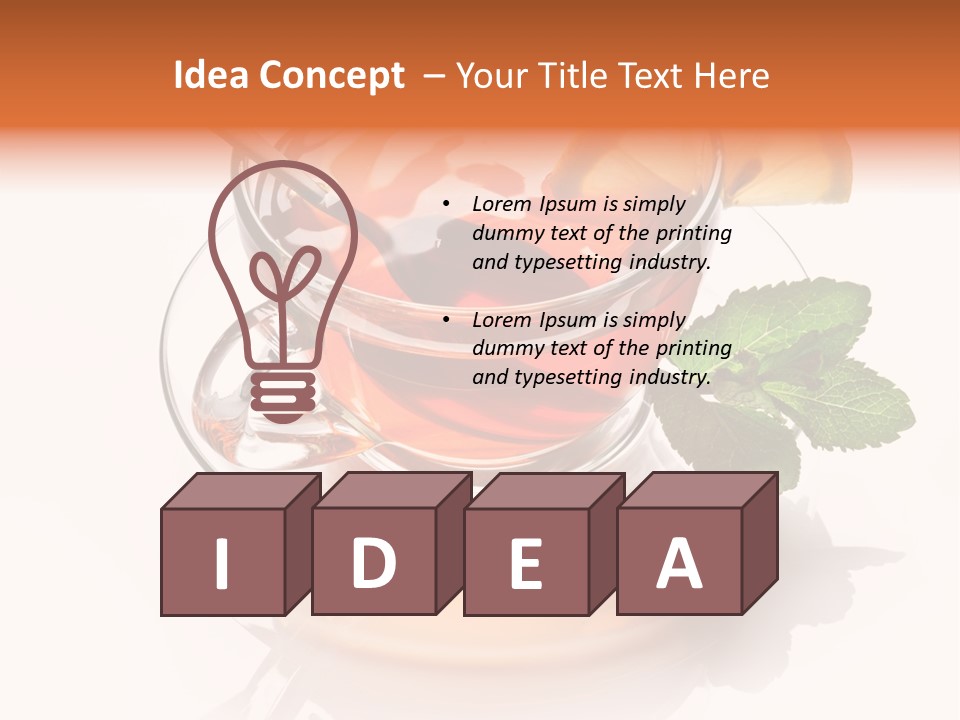 Ingredient Tea Gold PowerPoint Template