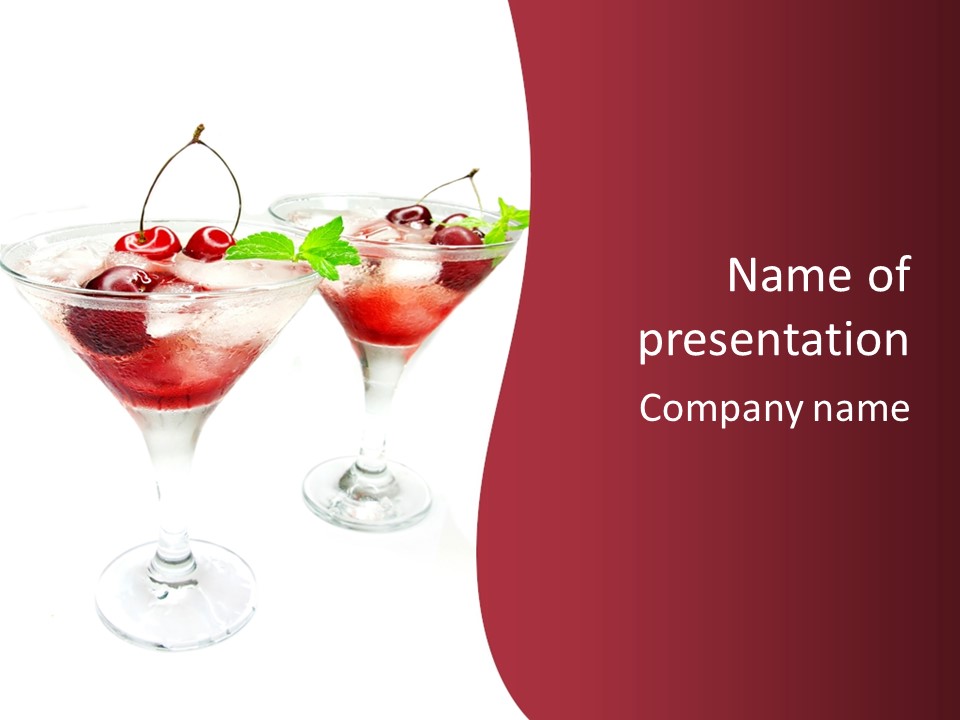 Beverage Cocktail Ice PowerPoint Template