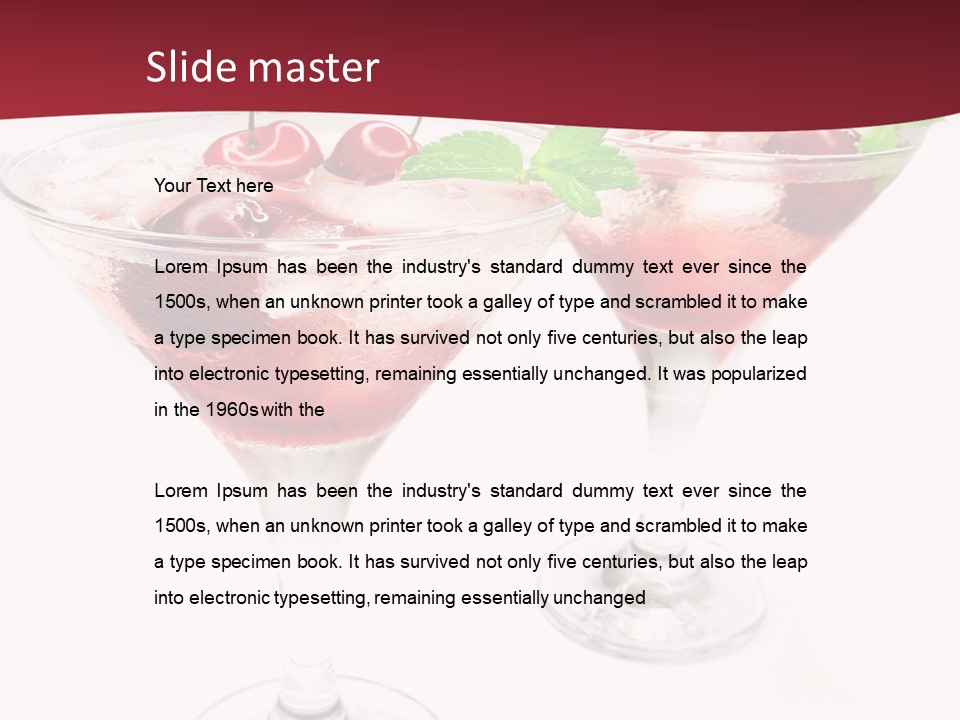 Beverage Cocktail Ice PowerPoint Template