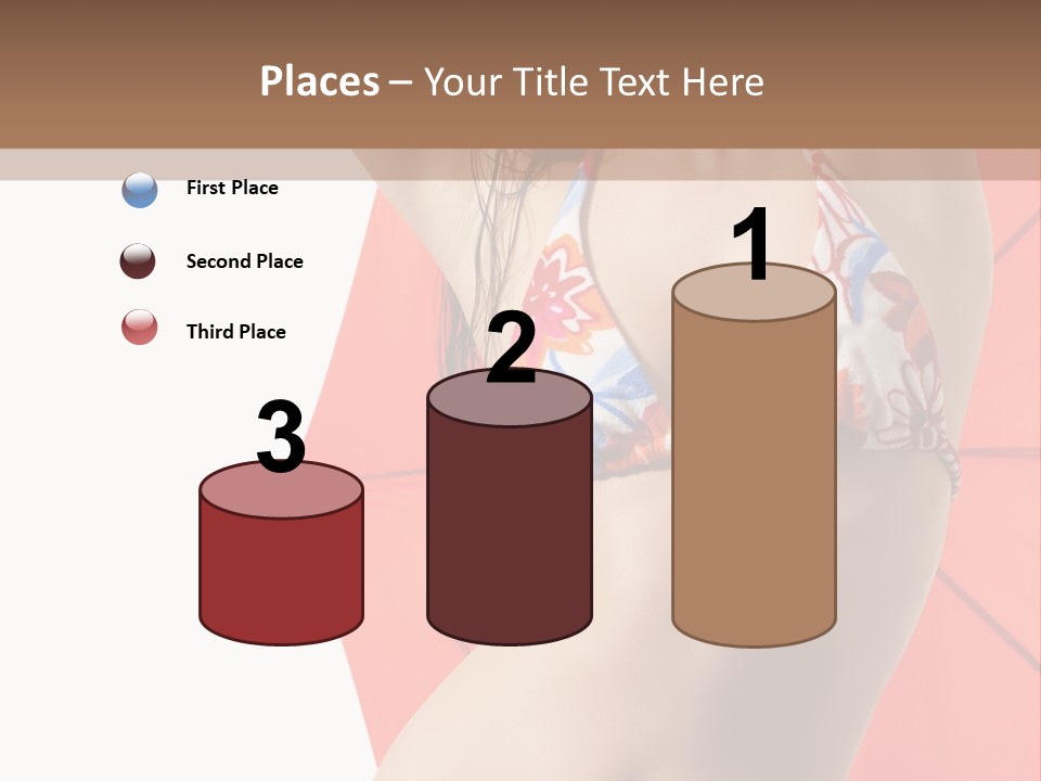 Isolated Looking Brunette PowerPoint Template