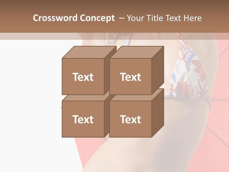 Isolated Looking Brunette PowerPoint Template