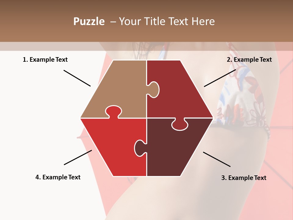 Isolated Looking Brunette PowerPoint Template