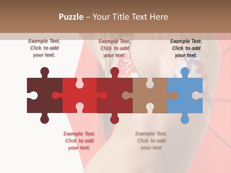 Isolated Looking Brunette PowerPoint Template