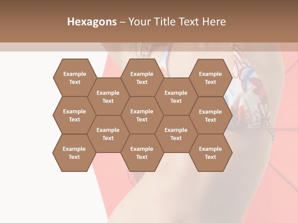 Isolated Looking Brunette PowerPoint Template