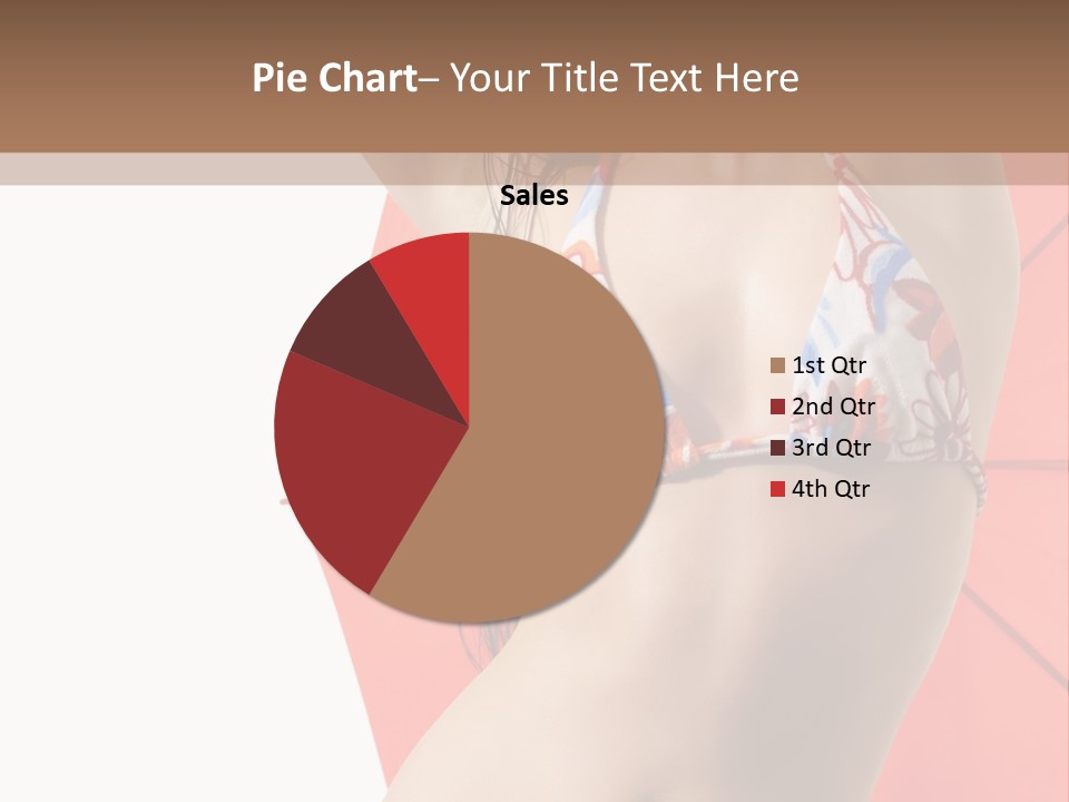 Isolated Looking Brunette PowerPoint Template