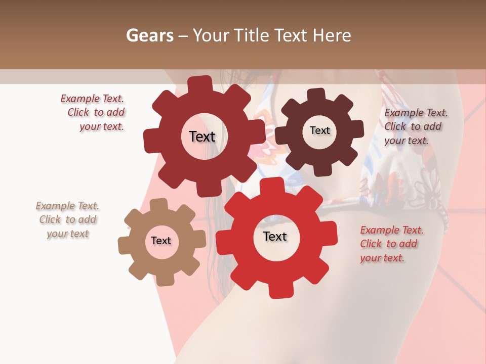 Isolated Looking Brunette PowerPoint Template