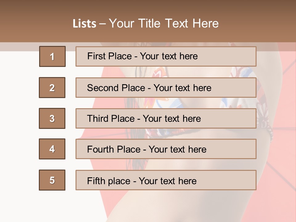 Isolated Looking Brunette PowerPoint Template