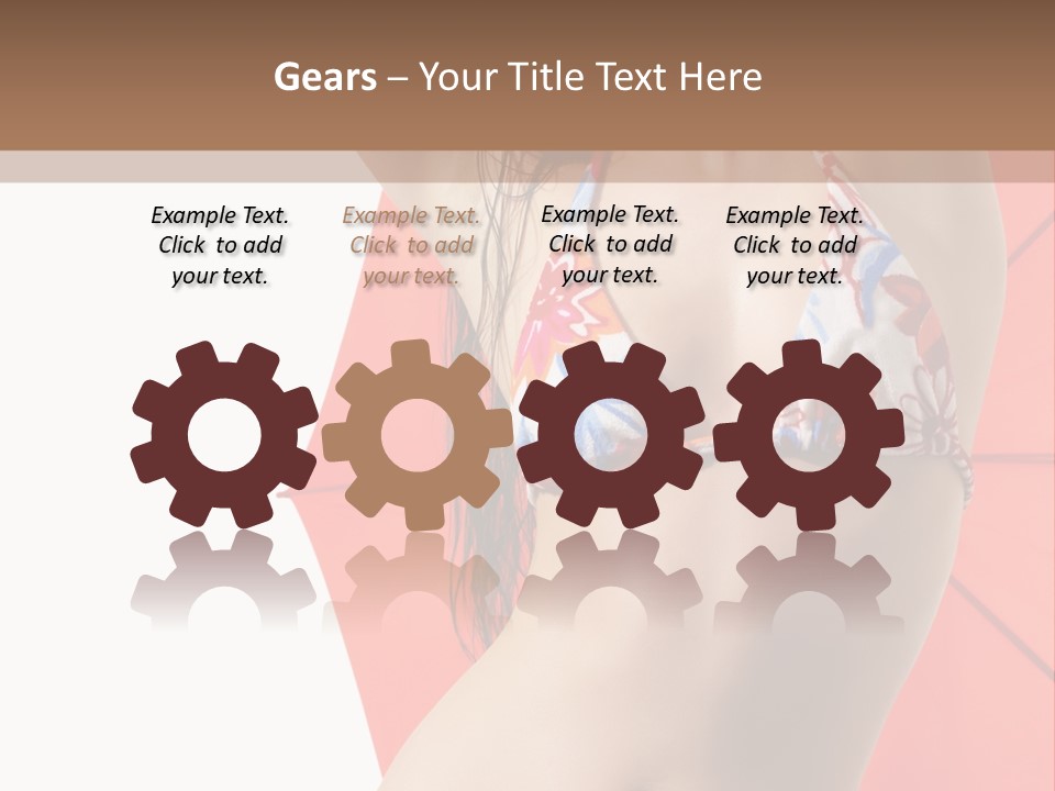 Isolated Looking Brunette PowerPoint Template