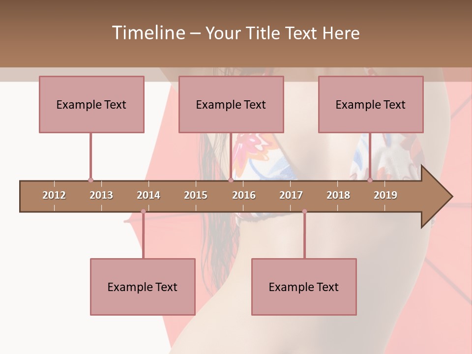 Isolated Looking Brunette PowerPoint Template