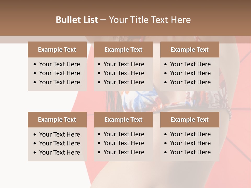 Isolated Looking Brunette PowerPoint Template