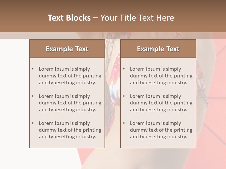 Isolated Looking Brunette PowerPoint Template